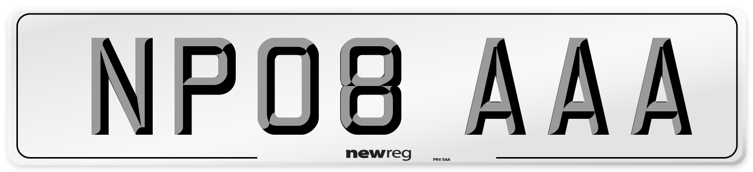 NP08 AAA Number Plate from New Reg